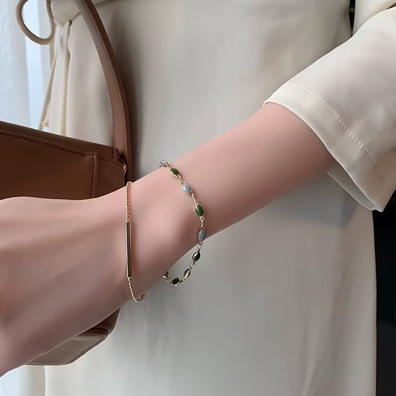 Çift Katmanlı Taşlı Bileklik