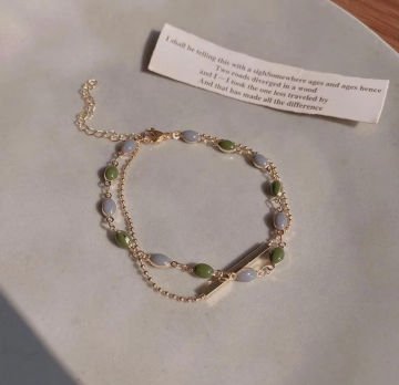 Çift Katmanlı Taşlı Bileklik