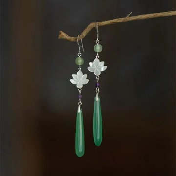 Lotus Çiçeği Tasarım Küpe