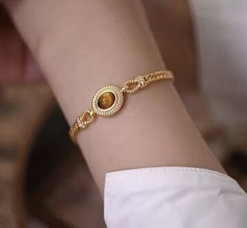 Vintage Stone Tasarım Zincir Bileklik