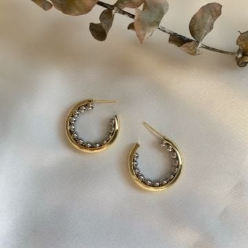Gold Halka Tasarım Küpe