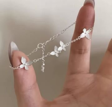 Vintage Kelebek Gümüş Bileklik