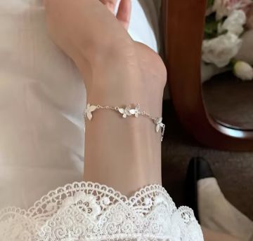 Vintage Kelebek Gümüş Bileklik