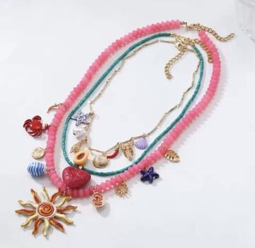 Summer Charm Tasarım 3'lü Kolye