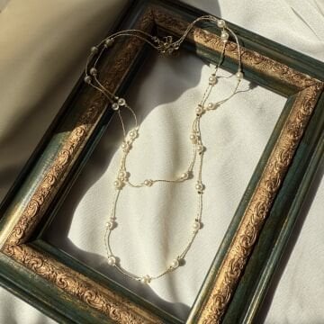 Zarif İnci Tasarım Gold Kolye