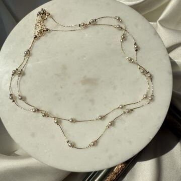 Zarif İnci Tasarım Gold Kolye