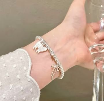 Fiyonk Detaylı Kedi Tasarım Bileklik