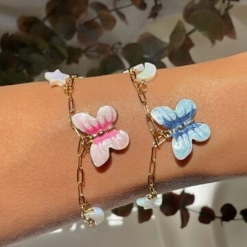 Ay ve Yıldız Figürlü Kelebek Çelik Bileklikler