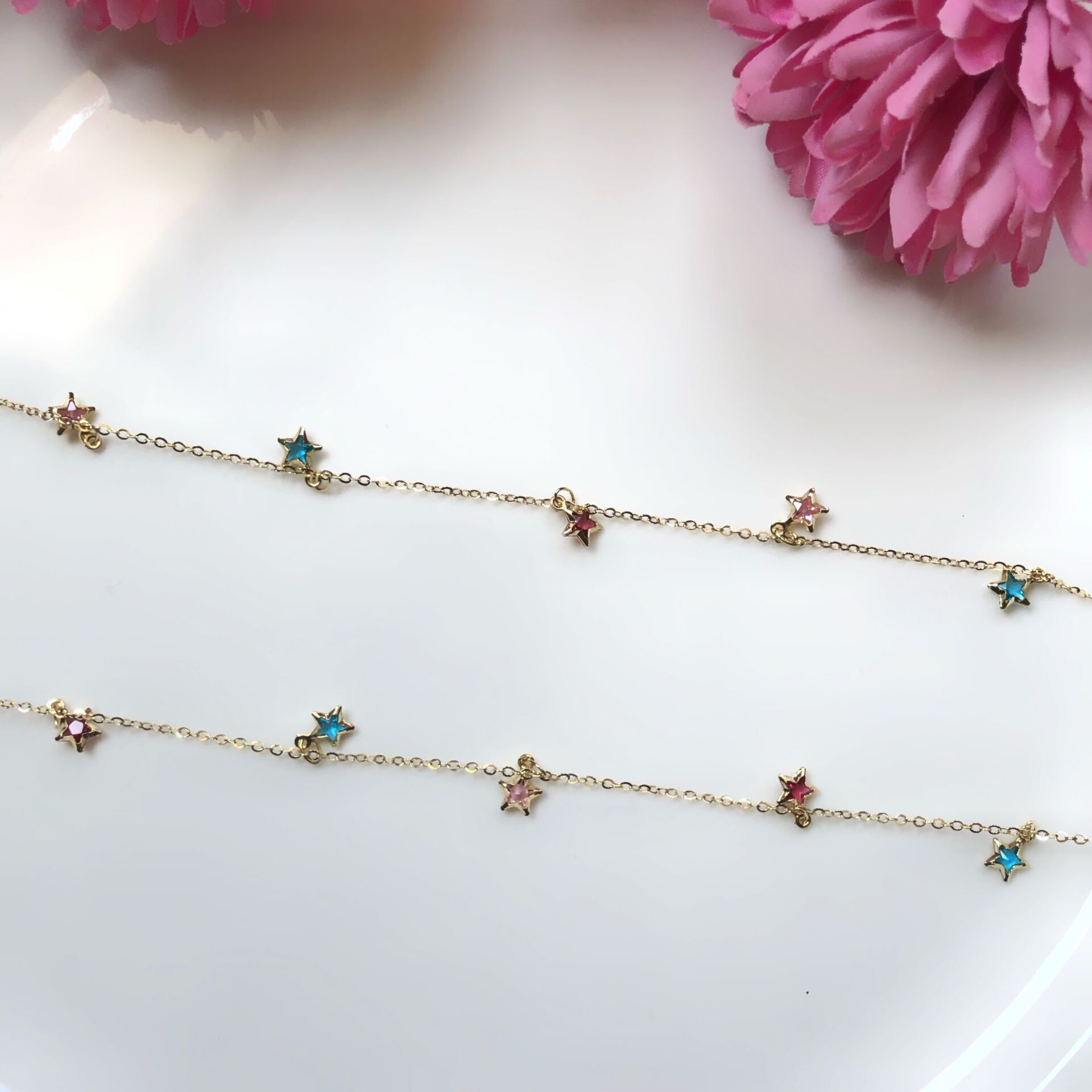 Renkli Yıldız Tasarım Çelik Bel Zinciri