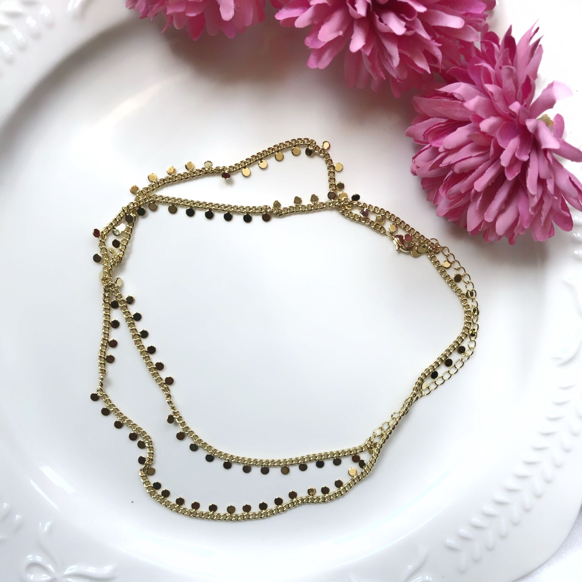 Gold Zincir Tasarım Çelik Bel Aksesuarı