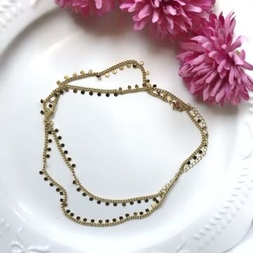 Gold Zincir Tasarım Çelik Bel Aksesuarı