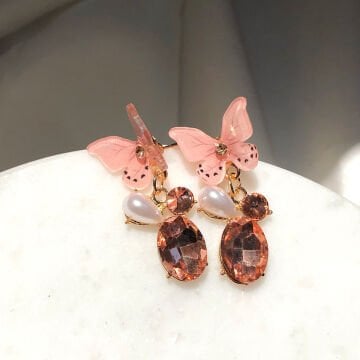 Renkli Kelebek Tasarım Küpeler