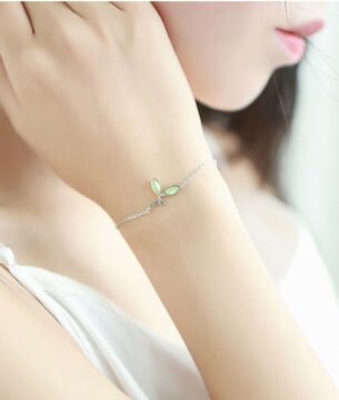 Yaprak Tasarım Vintage Gümüş Bileklik