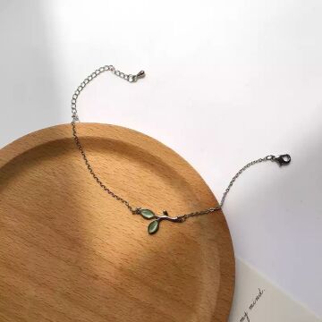 Yaprak Tasarım Vintage Gümüş Bileklik