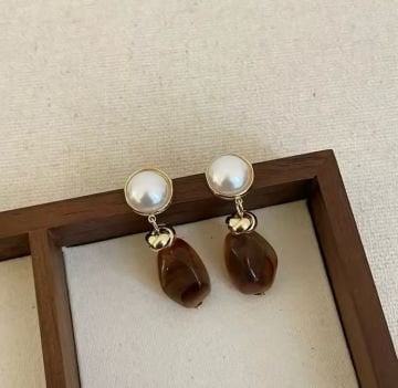 Vintage Kahverengi Küpe