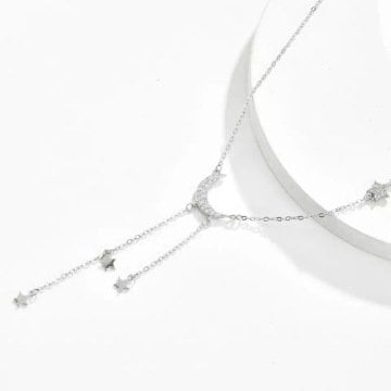 Ay ve Yıldız Gümüş Kolye