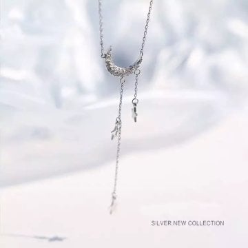 Ay ve Yıldız Gümüş Kolye