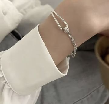 Minimal Tasarım Gümüş Bileklik