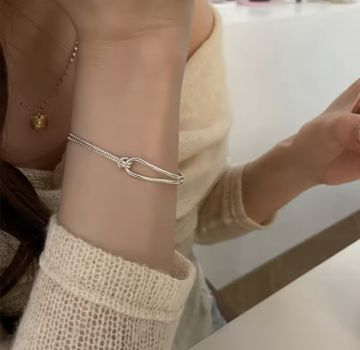 Minimal Tasarım Gümüş Bileklik