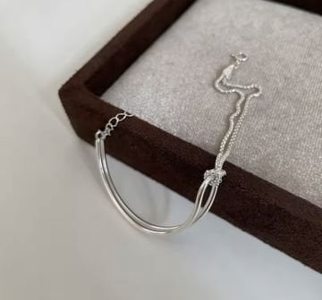 Minimal Tasarım Gümüş Bileklik