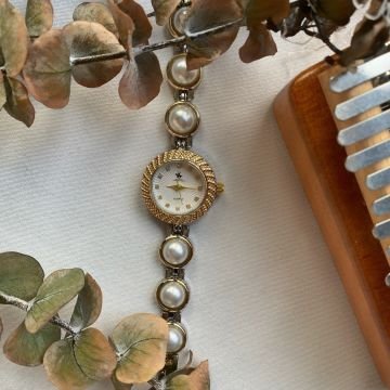 Vintage İnci Kordon Tasarım Saat