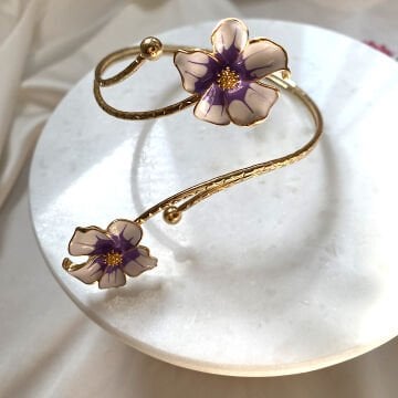 Vintage Renkli Çiçek Tasarım Pazu Bileklikleri