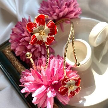 Vintage Renkli Çiçek Tasarım Pazu Bileklikleri