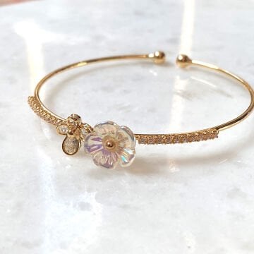 Çiçek Tasarım Taşlı Halka Bileklik