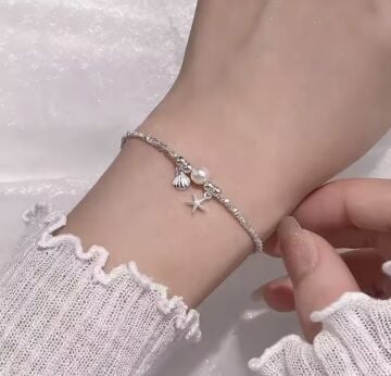 Deniz Yıldızı ve Midye Tasarım Bileklik