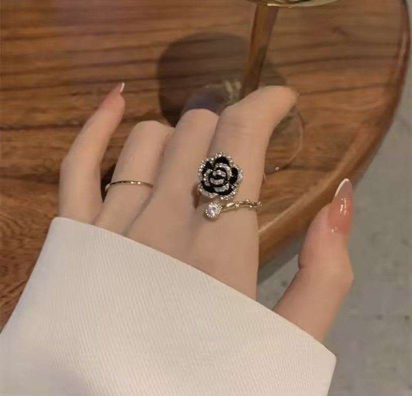 Vintage Siyah Gül Yüzük