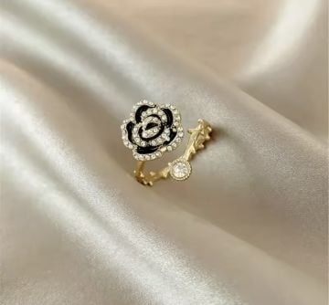 Vintage Siyah Gül Yüzük