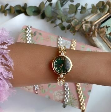 İnci Kordon Vintage Çelik Saat