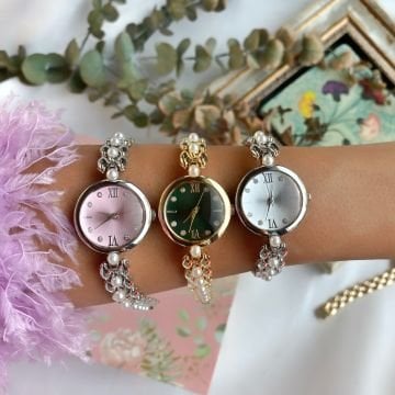 İnci Kordon Vintage Çelik Saat