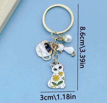 Sevimli Kedi Tasarım Anahtarlık