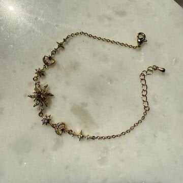 Ay ve Güneş  Figürlü Gold Tasarım Bileklik