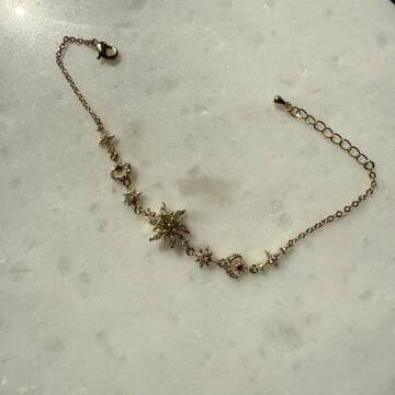 Ay ve Güneş  Figürlü Gold Tasarım Bileklik