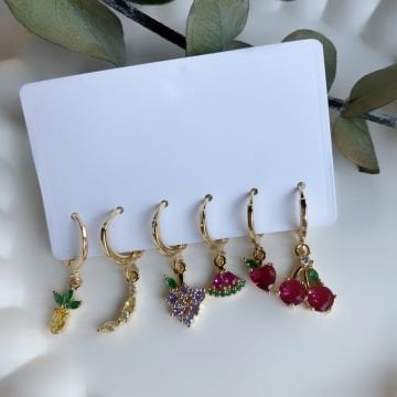 Meyve Figürlü 6'lı Küpe Set