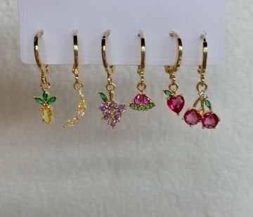 Meyve Figürlü 6'lı Küpe Set