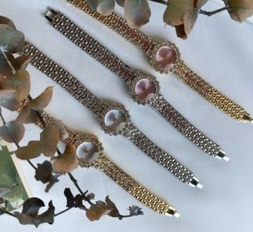 Kristal Taş Kordon Tasarım Saat