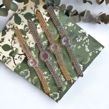 Kristal Taş Kordon Tasarım Saat