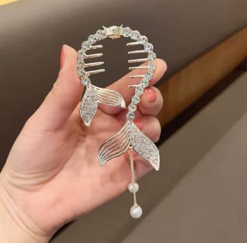 Kristal Taşlı Deniz Kızı Tasarım Toka