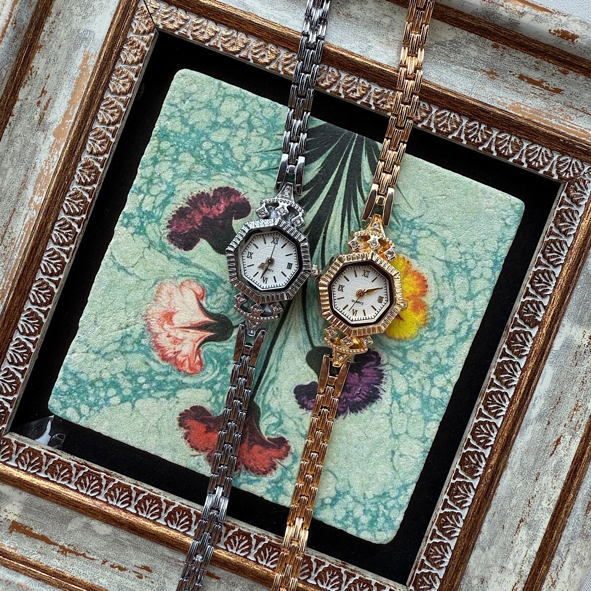 Vintage Tasarım Çerçeve Roma Rakamlı Saatler