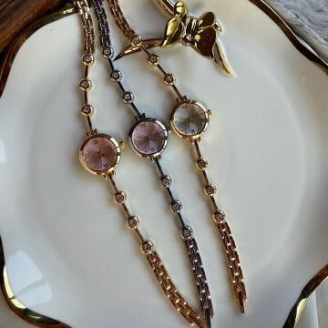 Minimal Taş Detay Tasarım Kordon Saat