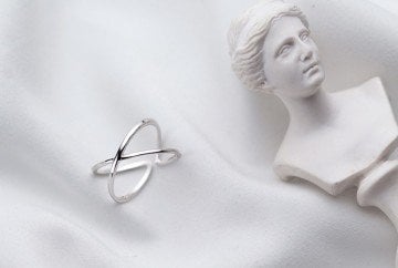 Çapraz Vintage Gümüş Yüzük