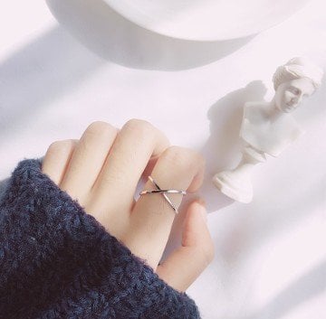 Çapraz Vintage Gümüş Yüzük