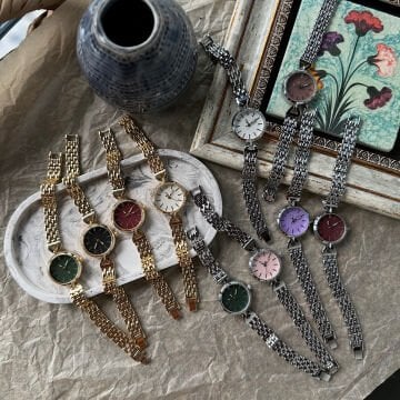 Renkli Kadran Yuvarlak Kasa Tasarım Saatler