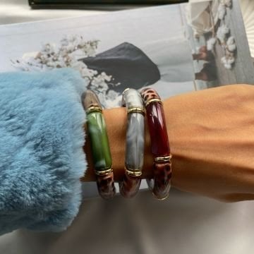 Renkli Leopar Desenli Kemik Bileklik