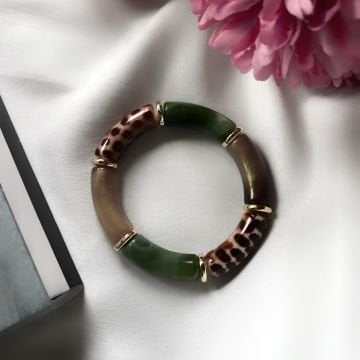 Renkli Leopar Desenli Kemik Bileklik