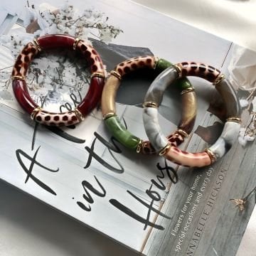 Renkli Leopar Desenli Kemik Bileklik