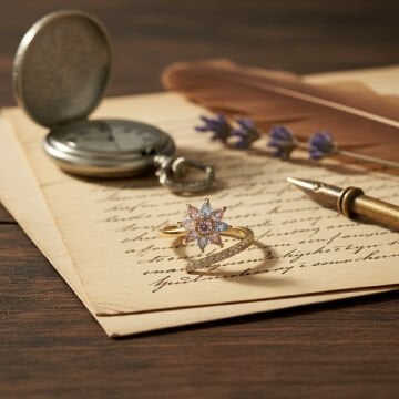 Renkli Taşlı Çiçek Yüzük